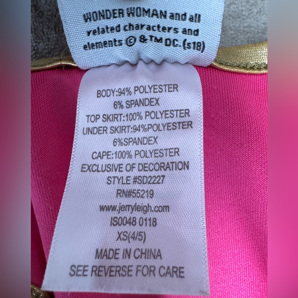 DC Wonder Woman Kids Costume Dress - Pink and Blue with Gold - Picture 5 of 8